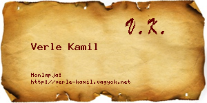 Verle Kamil névjegykártya